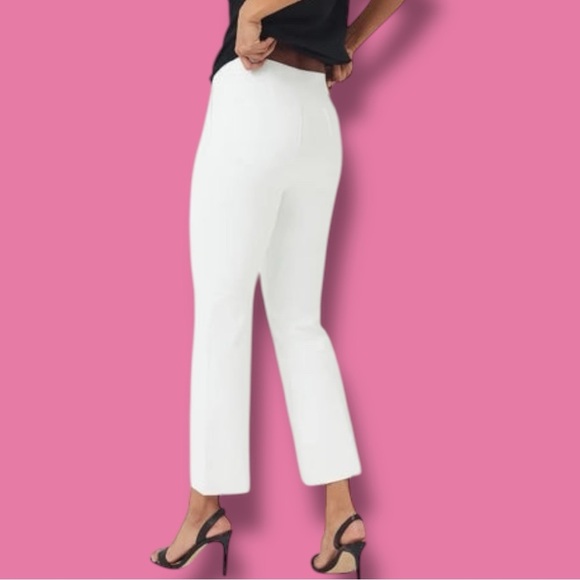 Spanx Size Large Pull On White Kick Flare Cropped Pant - Picture 6 of 11